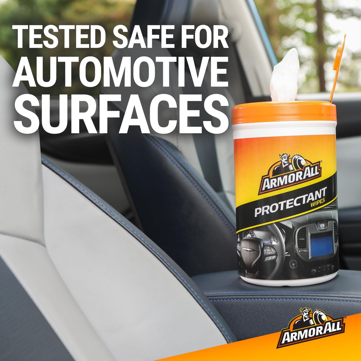 Armor All Car Interior Protectant Wipes, 90 Count Canister, UV Protectant for Vinyl, Rubber, Plastic, Trim and Dashboards