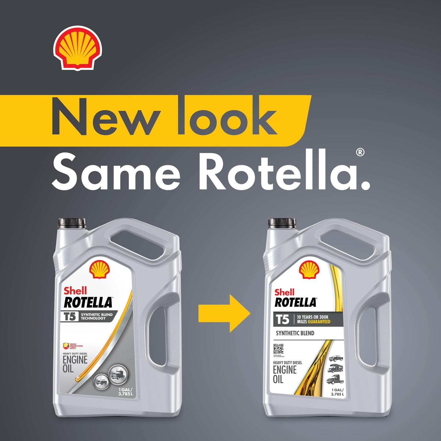Shell Rotella T5 Synthetic Blend 15W-40 Motor Oil, 1 Gallon (3 Pack)