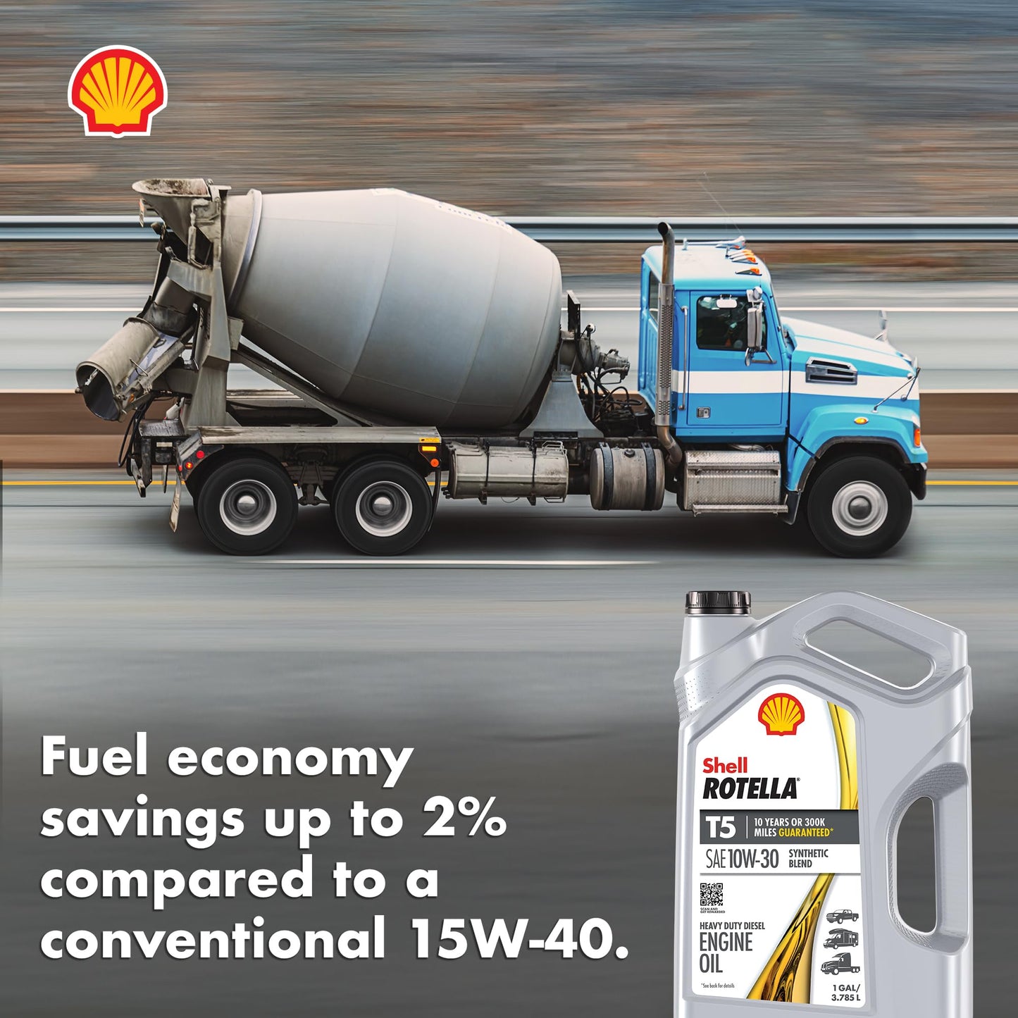 Shell Rotella T5 Synthetic Blend 15W-40 Motor Oil, 1 Gallon (3 Pack)