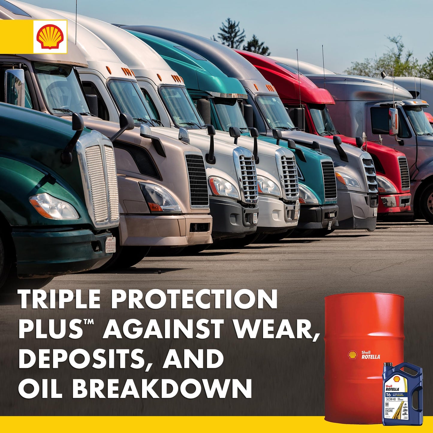Shell Rotella T6 Full Synthetic 15W-40 Motor Oil, 1 Gallon (3 Pack)