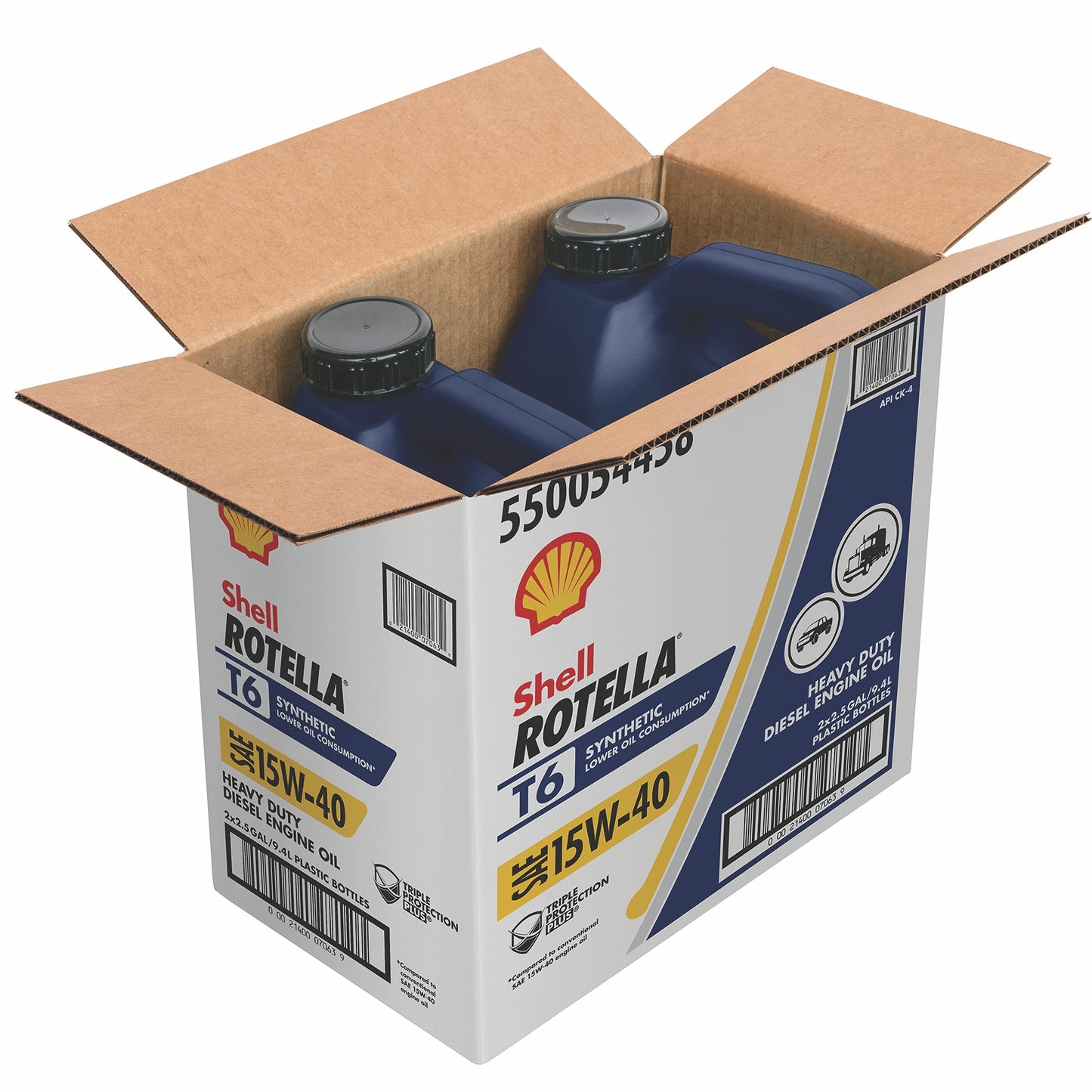 Shell Rotella T6 Full Synthetic 15W-40 Motor Oil, 1 Gallon (3 Pack)