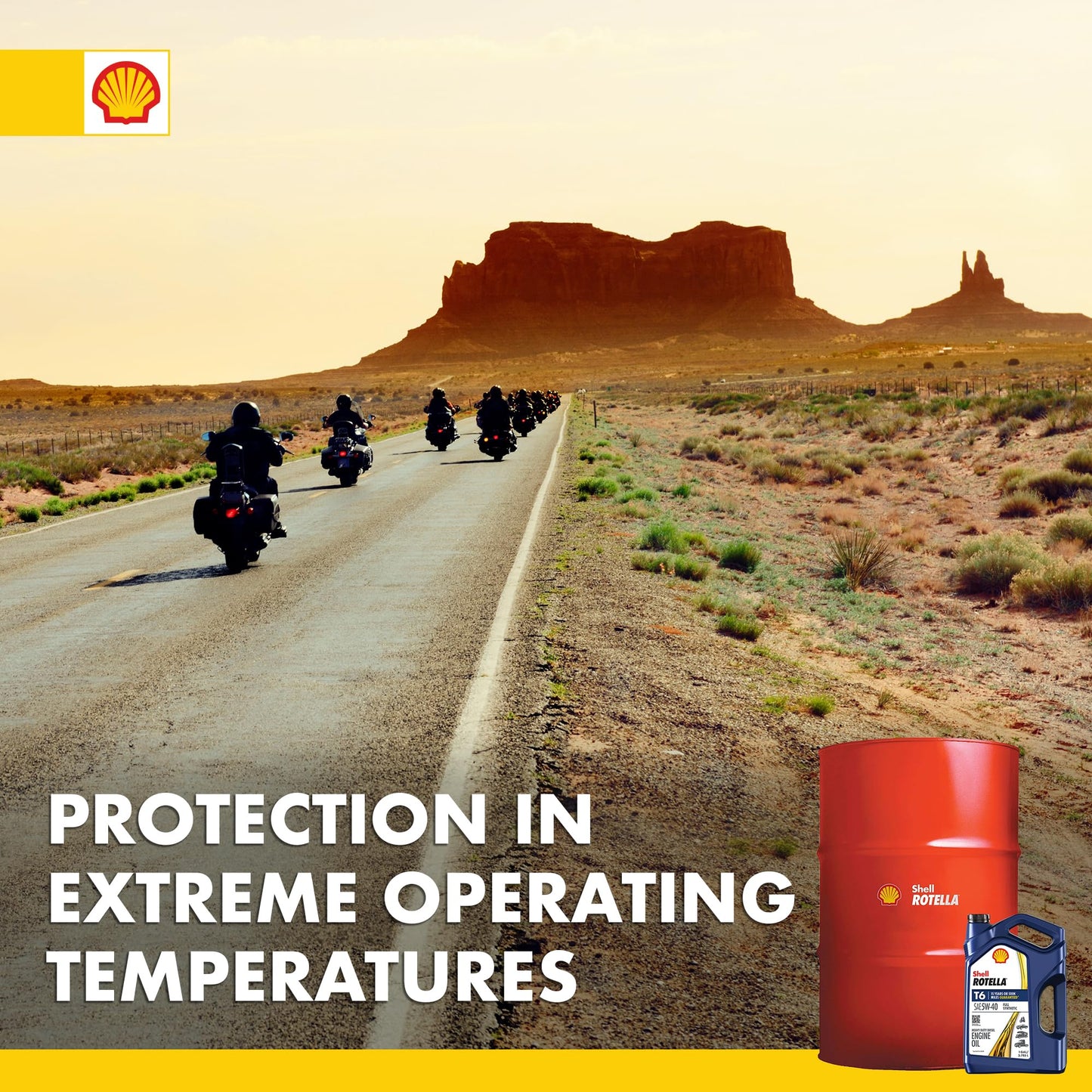 Shell Rotella T6 Full Synthetic 15W-40 Motor Oil, 1 Gallon (3 Pack)