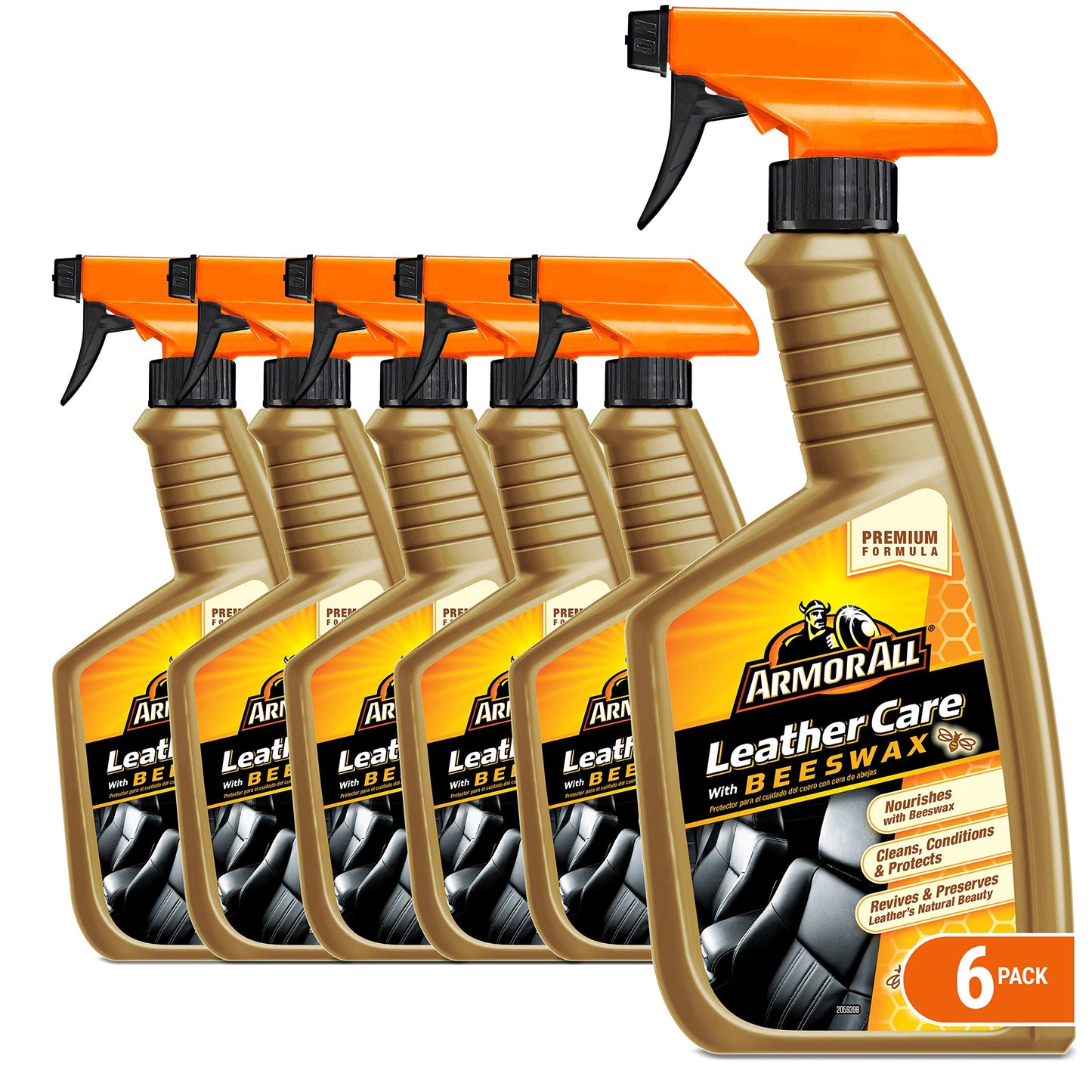 Armor All Car Leather Cleaner Spray, Beeswax Leather Care Spray for Cars, Trucks, Motorcycles, 16 Oz Each