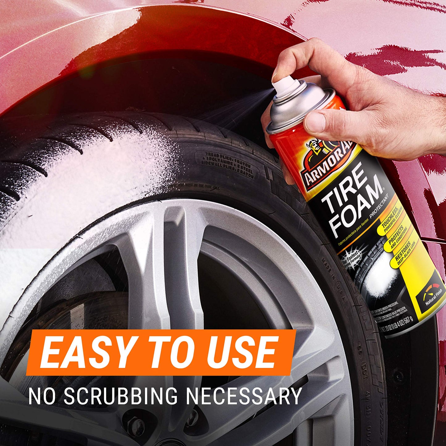 Armor All Tire Foam, Tire Cleaner Spray for Cars, Trucks, Motorcycles, 20 Oz Each, 1.25 Pound (Pack of 1)
