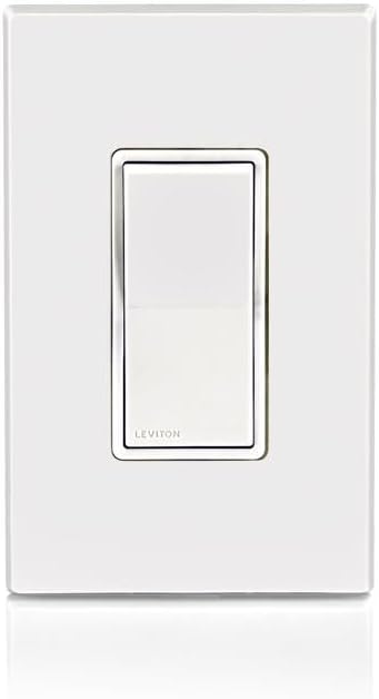 Leviton 15 Amp Decora Weather-Resistant Single-Pole Switch, W5601-W, White