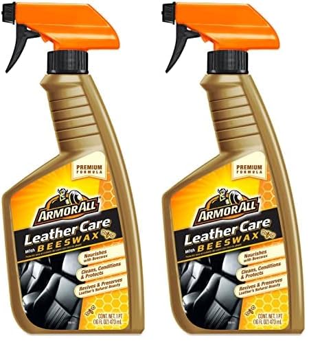 Armor All Car Leather Cleaner Spray, Beeswax Leather Care Spray for Cars, Trucks, Motorcycles, 16 Oz Each