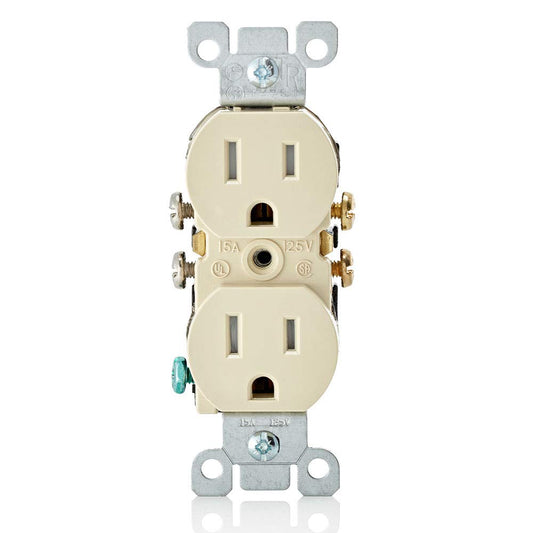 Leviton 15 Amp 125V Tamper Resistant Duplex Receptacle, T5320-WMP, White