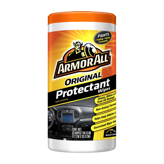 Original Protectant Wipes by Armor All, Car Interior Cleaner Wipes with UV Protection to Fight Cracking & Fading, 30 Count
