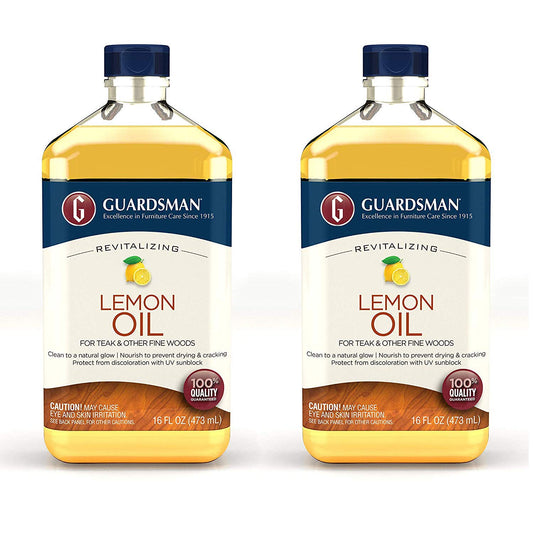 Guardsman Revitalizing Lemon Oil | Teak Oil Protects and Cleans Outdoor and Indoor Wood Furniture, Lemon Scent, 16 Fluid Ounces