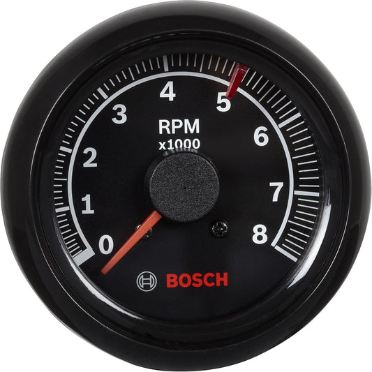 Bosch SP0F000025 Sport II 2-5/8" Tachometer (Black Dial Face, Black Bezel)